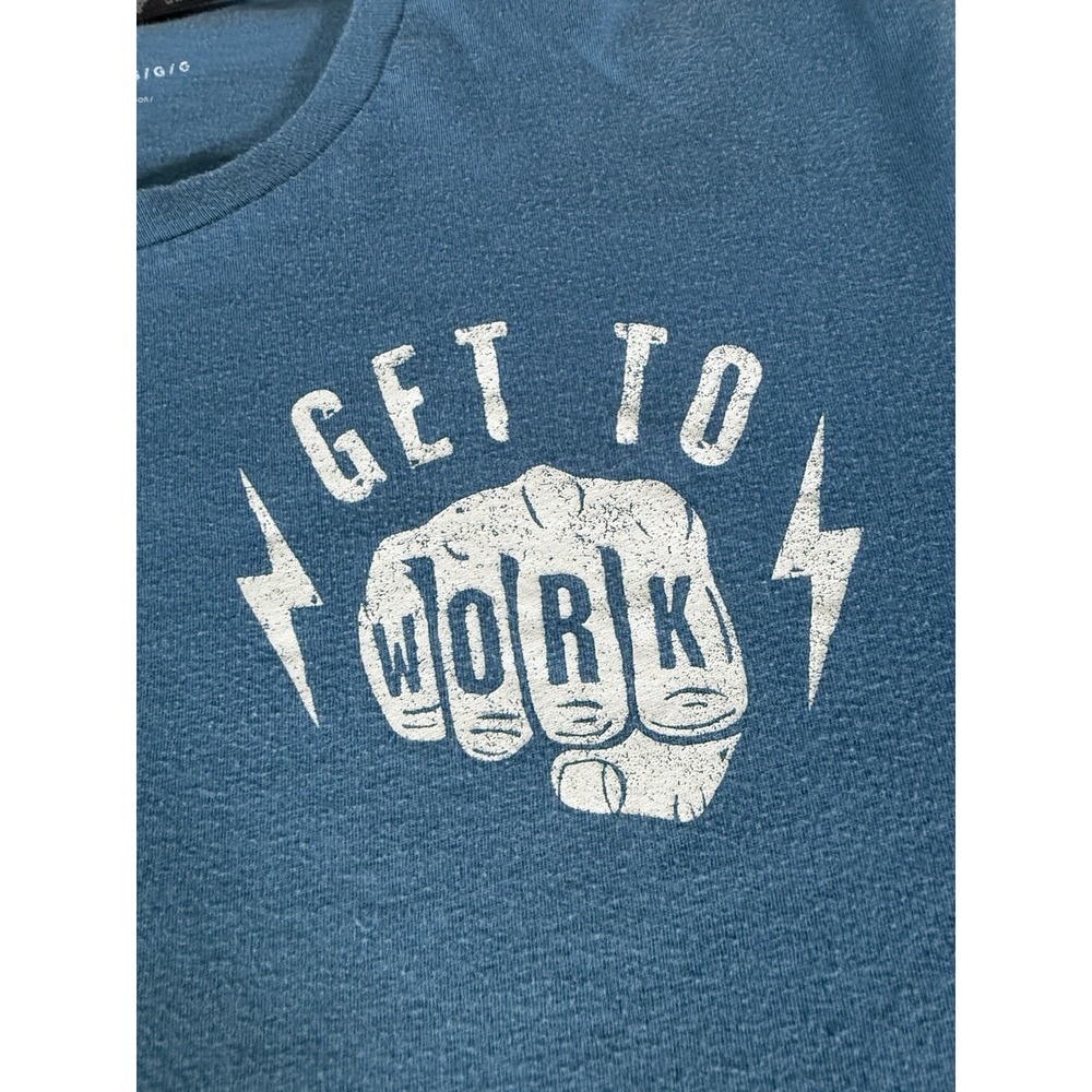 Under Armour Project Rock Shirt Adult Large Blue Get To Work Long Sleeve Mens - Picture 4 of 11